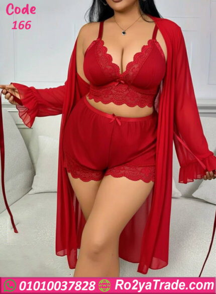 طقم لانجري أحمر كود 166