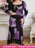 فستان ورد طويل كود 170