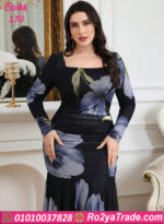 فستان ورد طويل كود 170