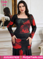 فستان ورد طويل كود 170