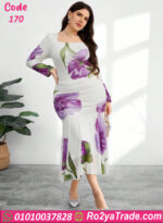 فستان ورد طويل كود 170