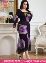 فستان ورد طويل كود 170