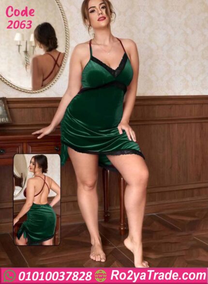 لانجري شتوي قطيفة بيج سايز