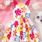 دريس صيفي قصير حريمي بطبعة زهور ملونة - كود 250113