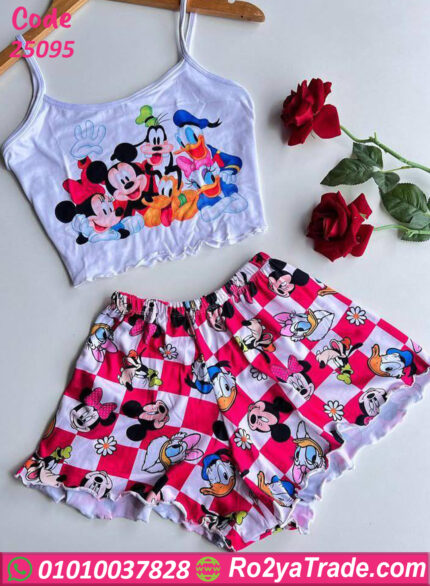 بيجامة هوت شورت حريمي صيفي 25095