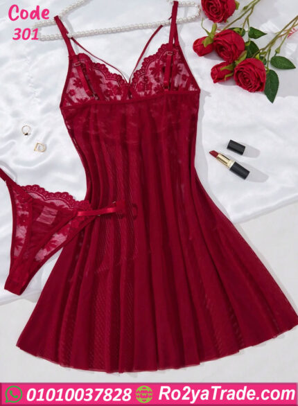 لانجري دانتيل أحمر