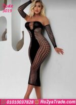 فستان لانجري شبك طويل