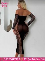 فستان لانجري شبك طويل