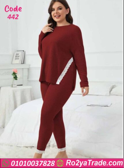 بيجامة حريمي شتوي بيج سايز كود 442