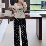 بيجامة حريمي صيفي قلوب 5028