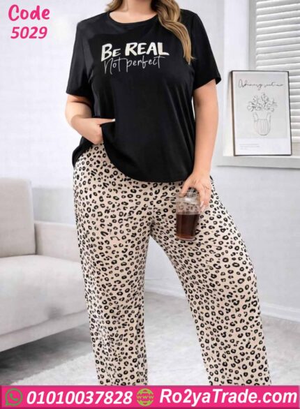 بيجامة حريمي بيج سايز صيفي 5029