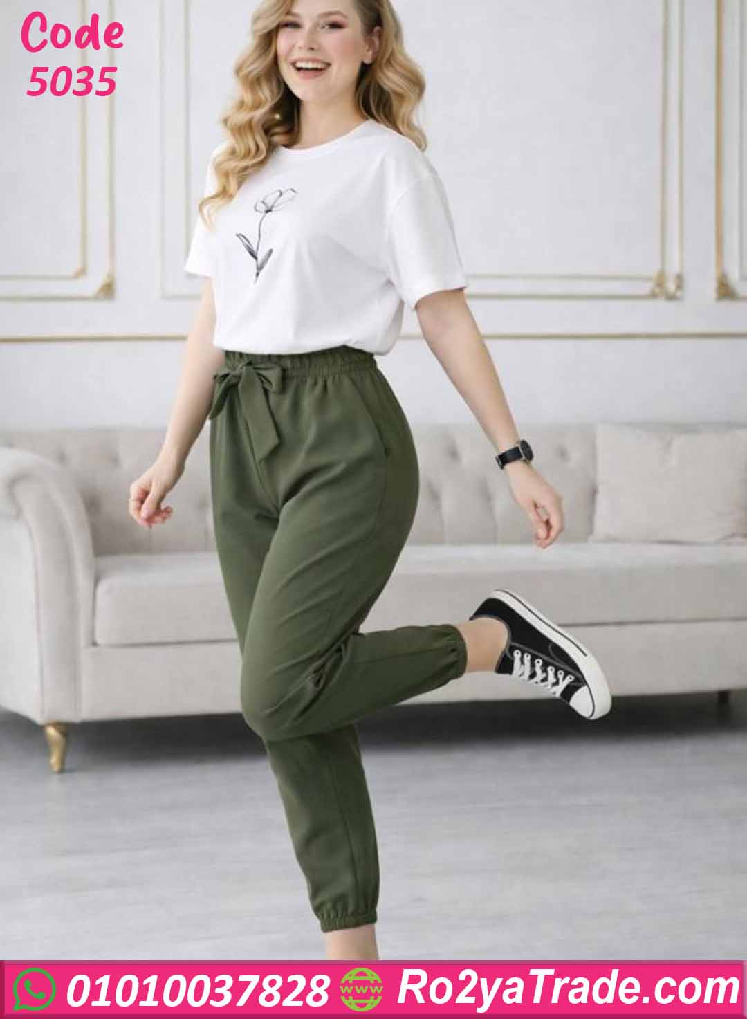 بيجامة حريمي صيفي قطعتين 5035