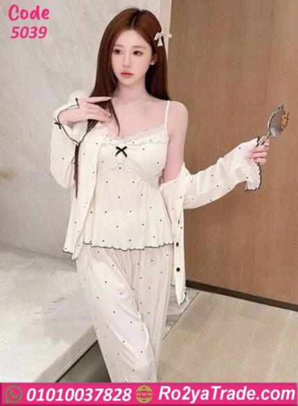 بيجامة حريمي صيفي 3 قطع 5039