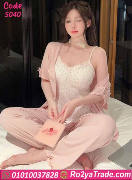 بيجامة حريمي صيفي 3 قطع 5040