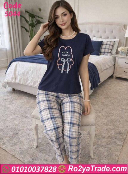 بيجامة حريمي صيفي قطعتين 5044