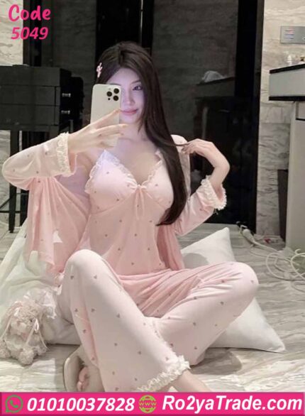 بيجامة حريمي صيفي 3 قطع 5049