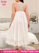 لانجري طويل شيفون أبيض كود 509