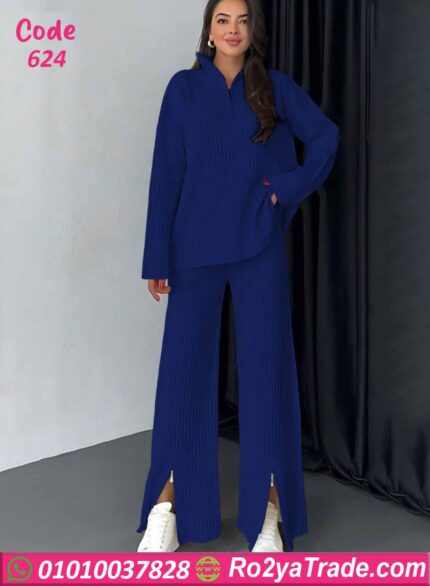 بيجامة حريمي شتوي مضلع كود 624