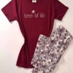 بيجامة حريمي صيفي نبيتي Tree of Life – كود 624