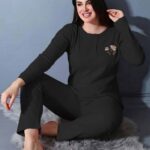 بيجامة حريمي شتوي مضلع كود 627