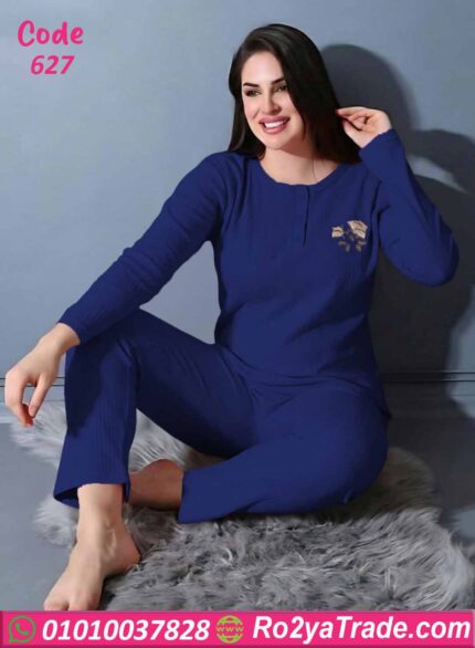 بيجامة حريمي شتوي مضلع كود 627