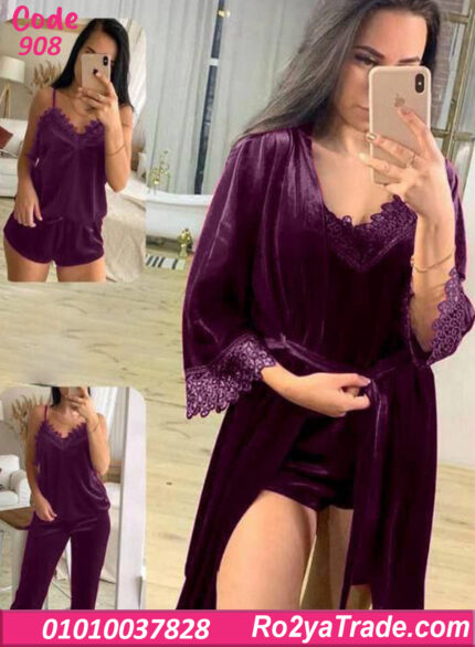 بيجامة حريمي قطيفة شتوي